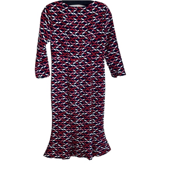 Boden Violette Dress Red Geometric Pattern Size 4 NWT - Picture 4 of 12